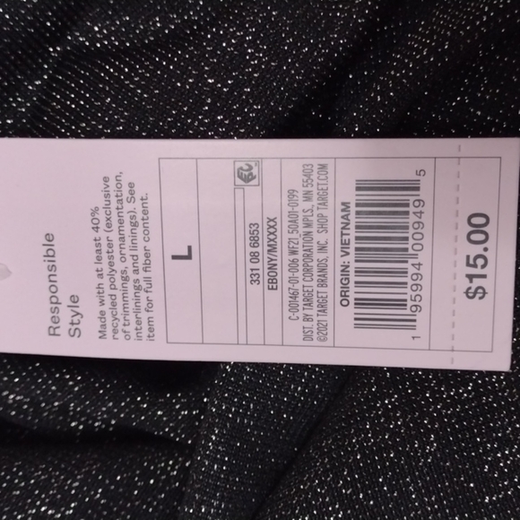 NWT Wild Fable Ebony Sparkle Mini Dress - Size S / M / L - Picture 5 of 6